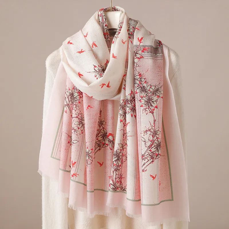 Hang Silk Road Sheep Wool Knit Scarves Women's-1