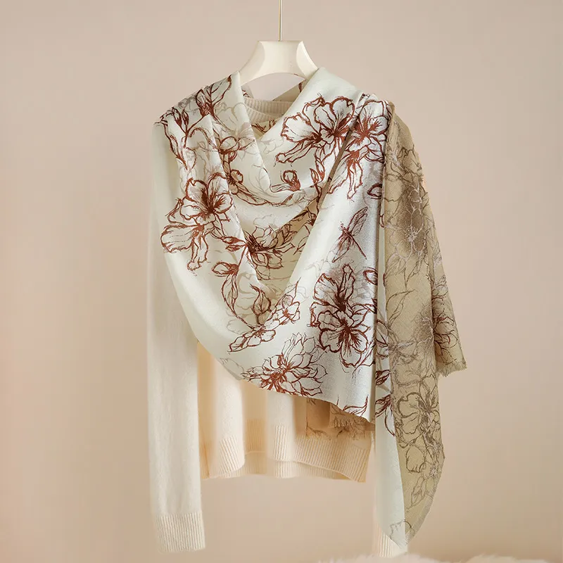 Hang Silk Road Sheep Wool Knit Scarves Women's-8