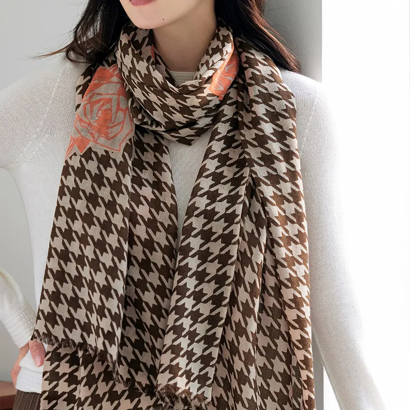 Hang Silk Road 100% Sheep Wool Knit Scarves Women's-8