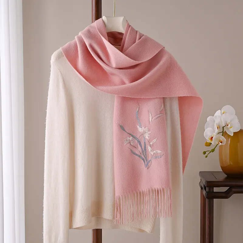 Hang Silk Road 100% Sheep Wool Knit Scarves Women's-14