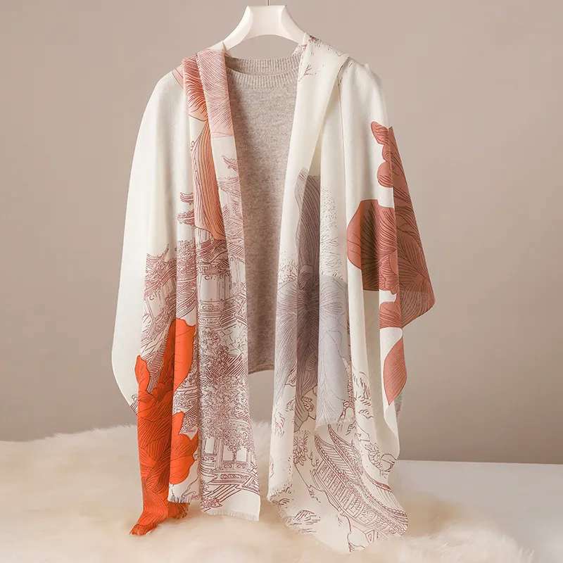 Hang Silk Road 100% Sheep Wool Knit Scarves Women's-3