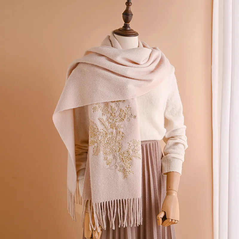 Hang Silk Road Sheep Wool Knit Scarves Women's-3
