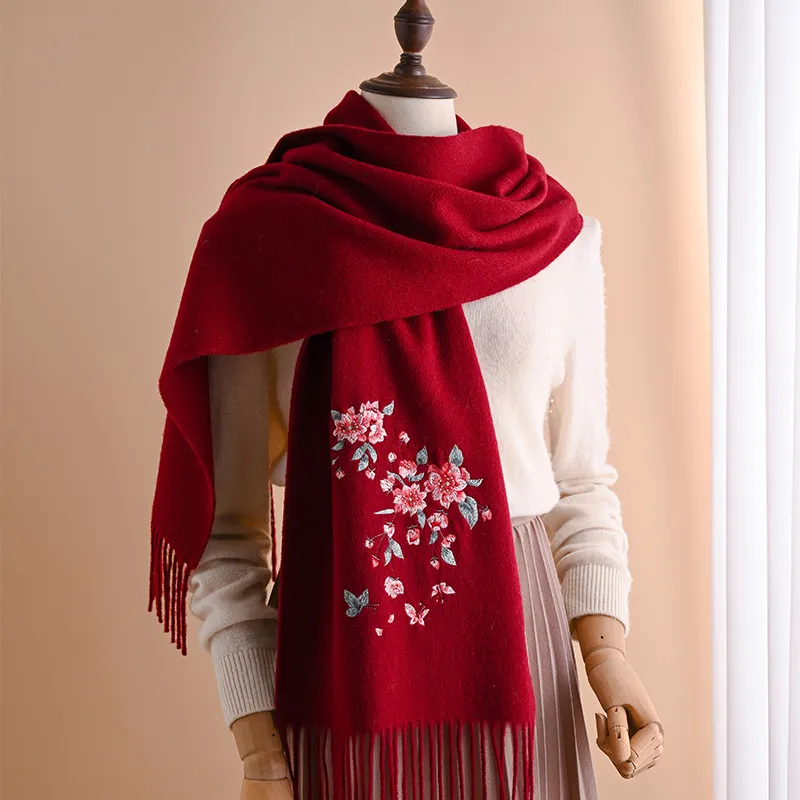 Hang Silk Road 100% Sheep Wool Knit Scarves Women's-7