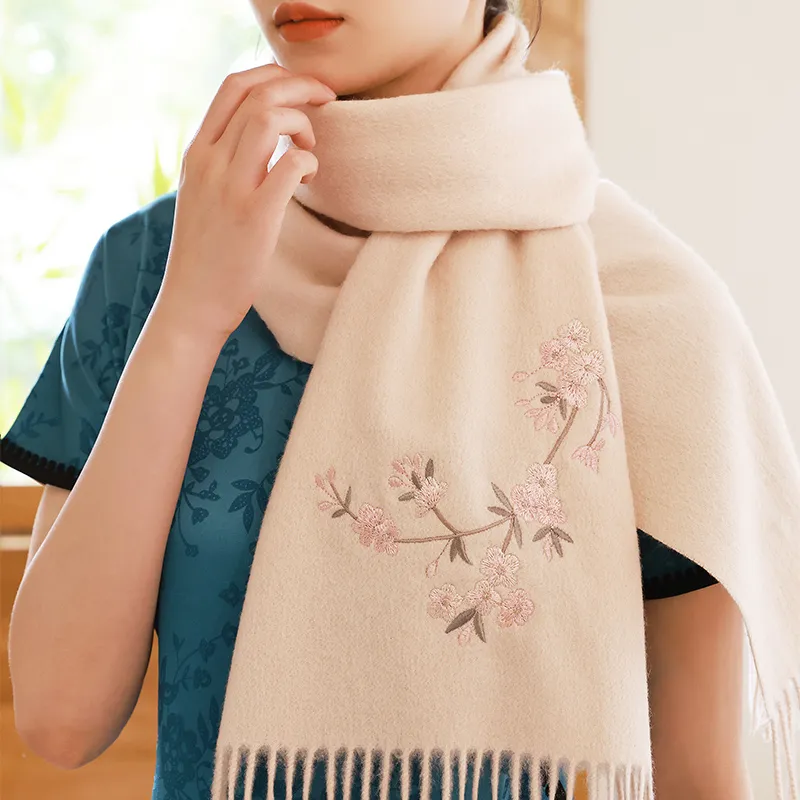 Hang Silk Road Sheep Wool Knit Scarves Women's-14