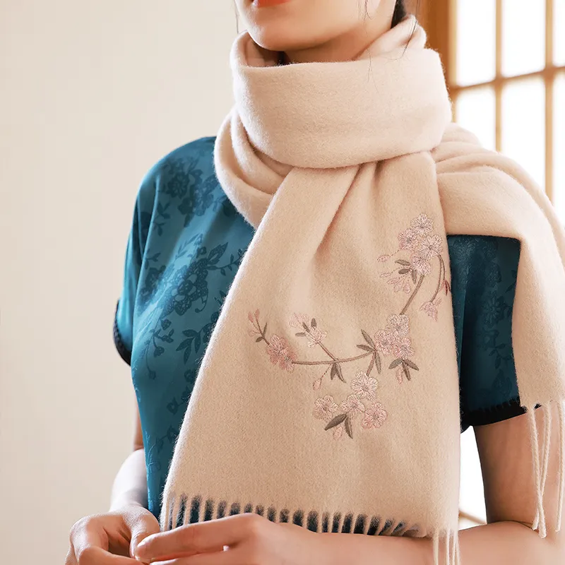Hang Silk Road Sheep Wool Knit Scarves Women's-13