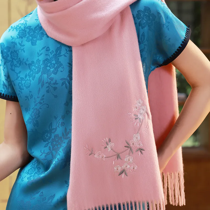 Hang Silk Road Sheep Wool Knit Scarves Women's-7
