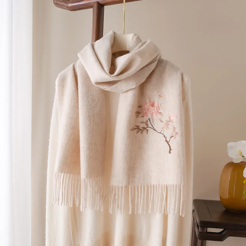 Hang Silk Road 100% Sheep Wool Knit Scarves Women's-4