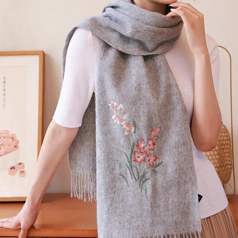 Hang Silk Road Wool Knit Scarves Women's-10