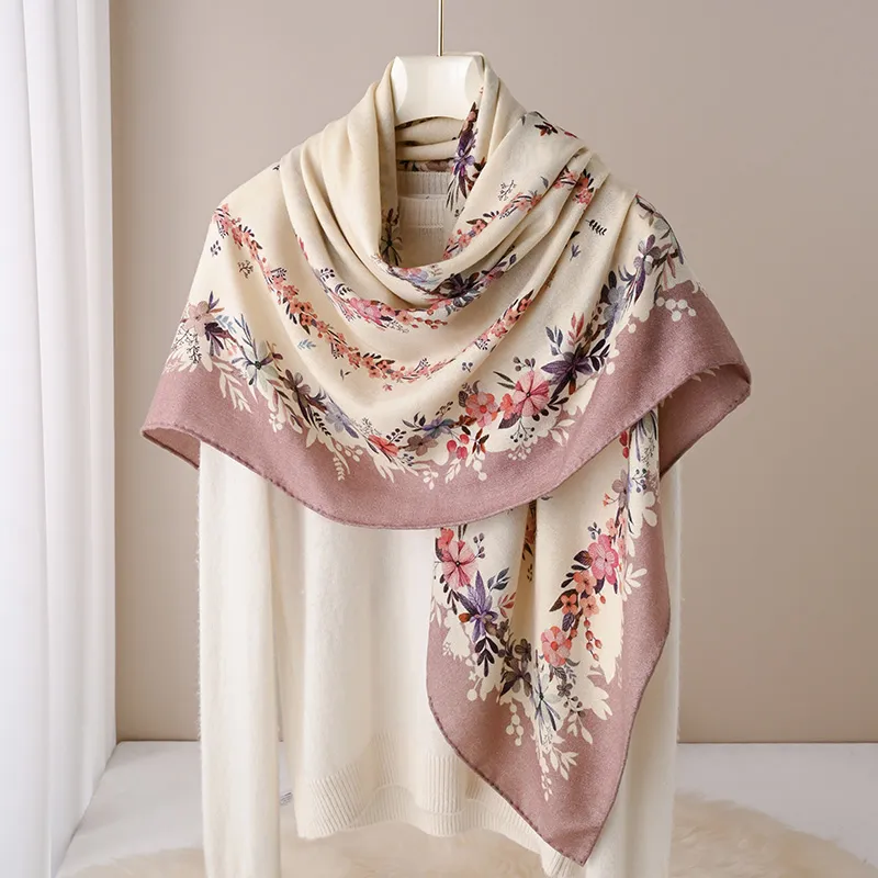 Hang Silk Road 100% Sheep Wool Knit Scarves Women's-1