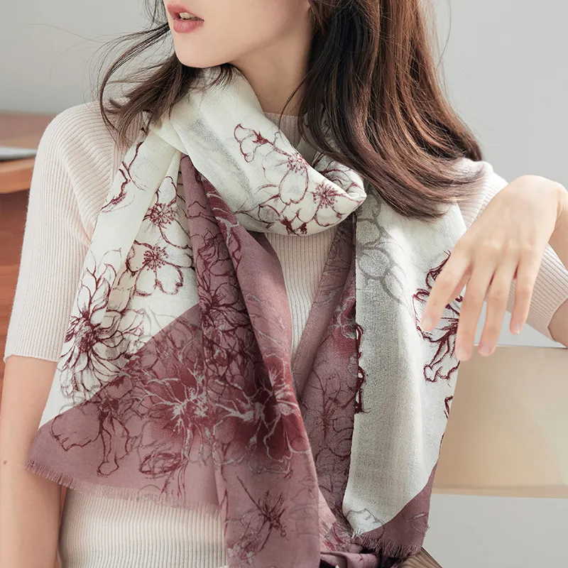 Hang Silk Road Sheep Wool Knit Scarves Women's-5