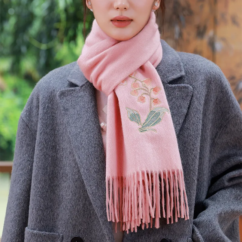 Hang Silk Road 100% Sheep Wool Knit Scarves Women's-6
