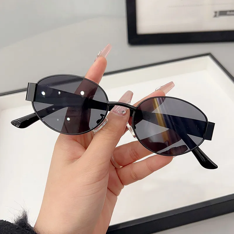 PRETTYALLUSION Alloy Oval Sunglasses Women's-3