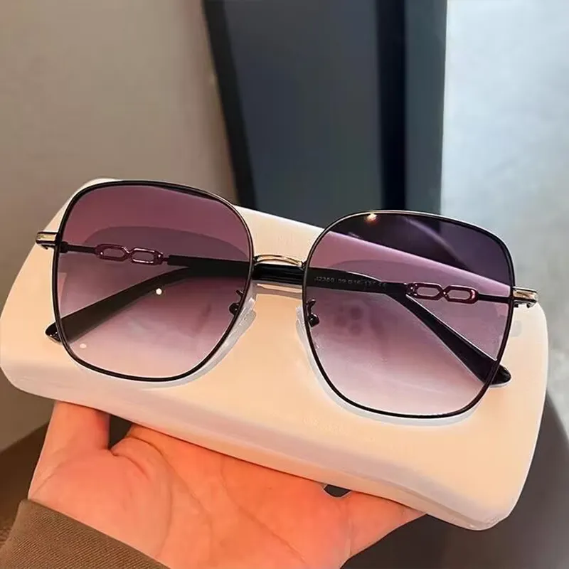 PRETTYALLUSION PC Metal Square Sunglasses Women's-4