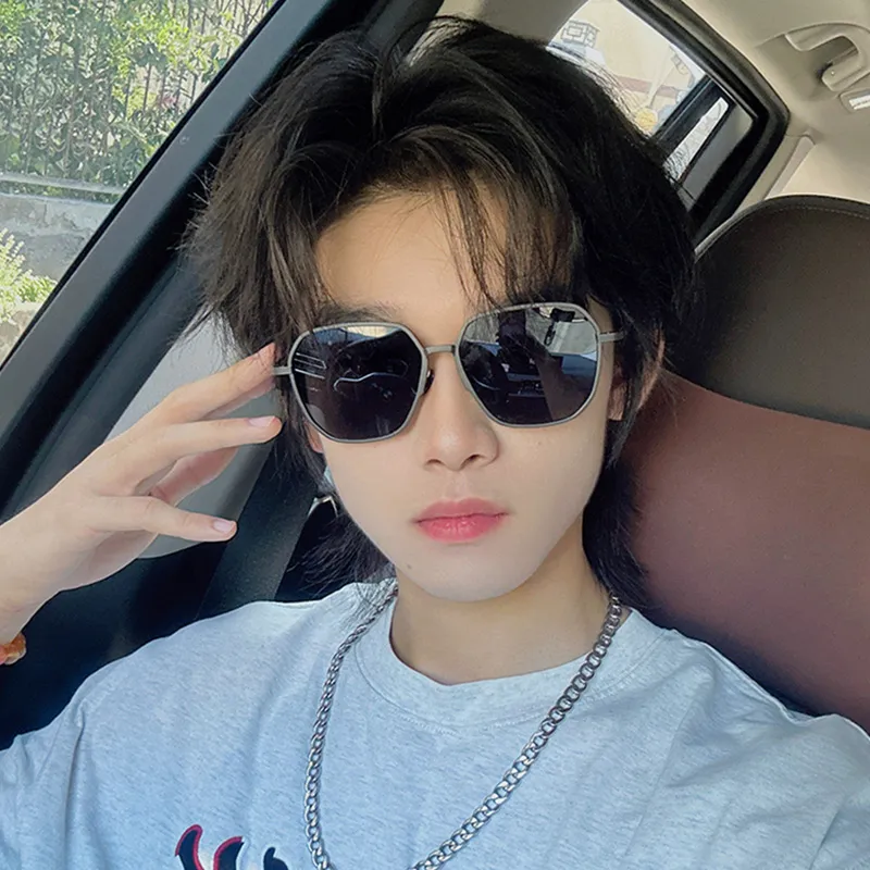PRETTYALLUSION TR/Memory Plastic Grilamid TR90 Irregular Shape Sunglasses Men's-2