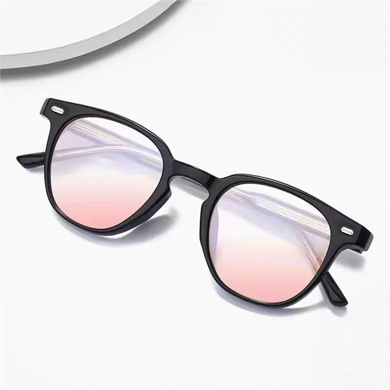 PRETTYALLUSION Plate Frame TR90 Round Sunglasses Unisex-5