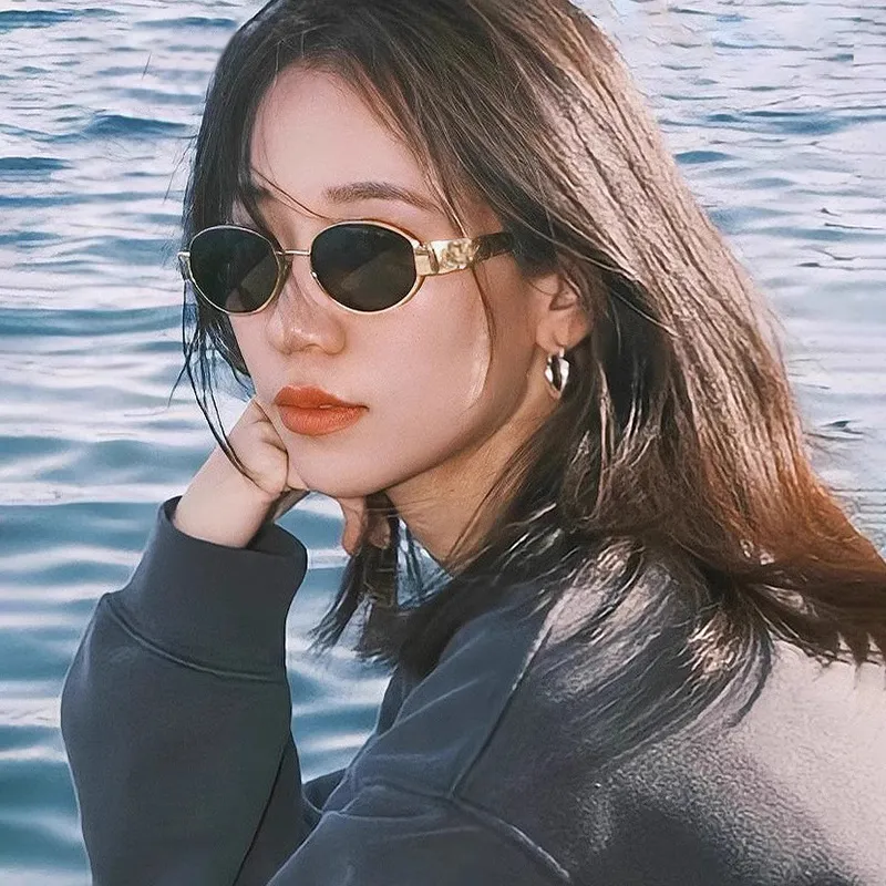 PRETTYALLUSION Alloy Oval Sunglasses Women's-2