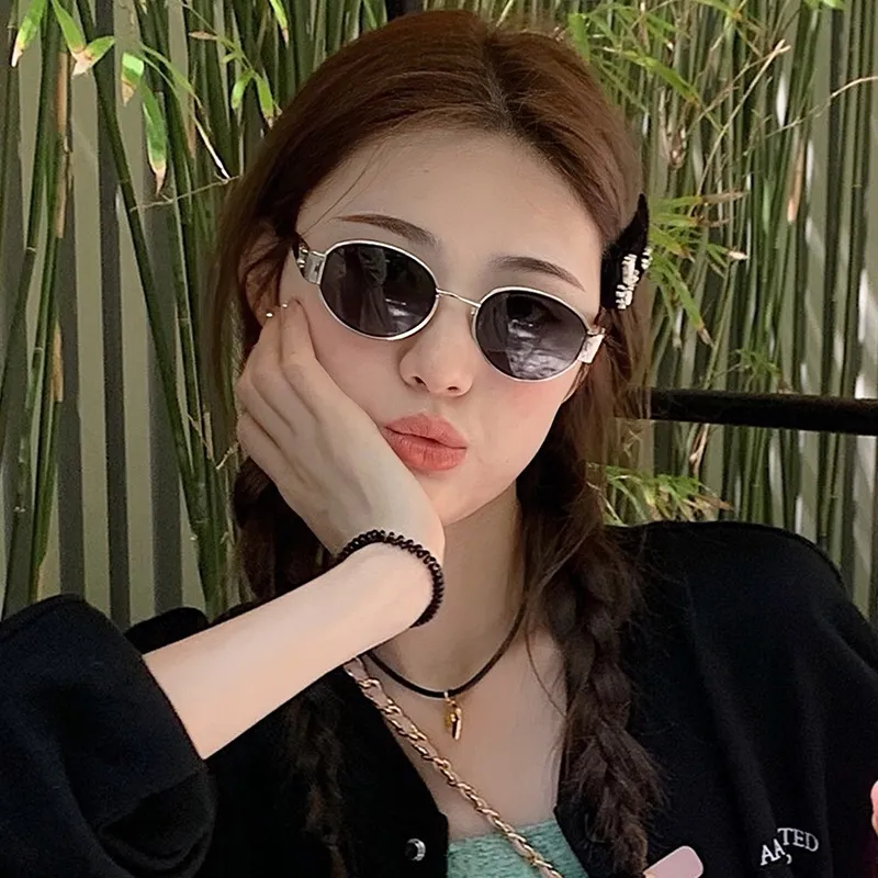 PRETTYALLUSION Alloy Oval Sunglasses Women's-1