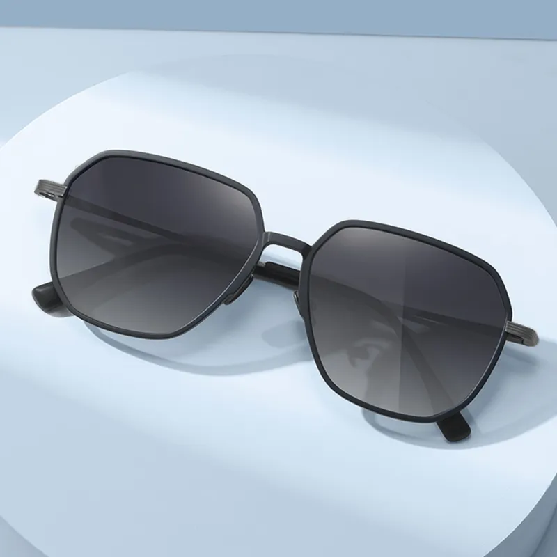 PRETTYALLUSION TR/Memory Plastic Grilamid TR90 Irregular Shape Sunglasses Men's-6
