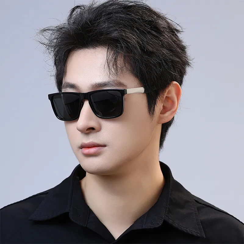 PRETTYALLUSION PC Metal Rectangular Sunglasses Men's-1