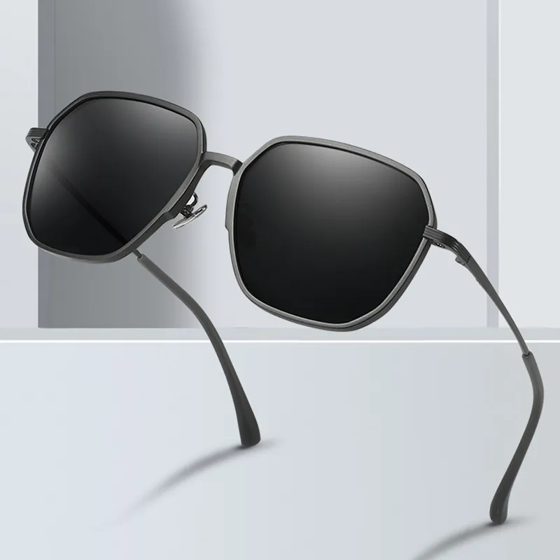 PRETTYALLUSION TR/Memory Plastic Grilamid TR90 Irregular Shape Sunglasses Men's-5