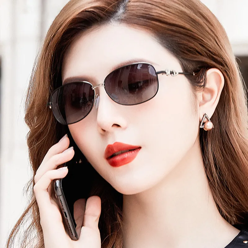 PRETTYALLUSION Metal Oval Sunglasses Women's-5