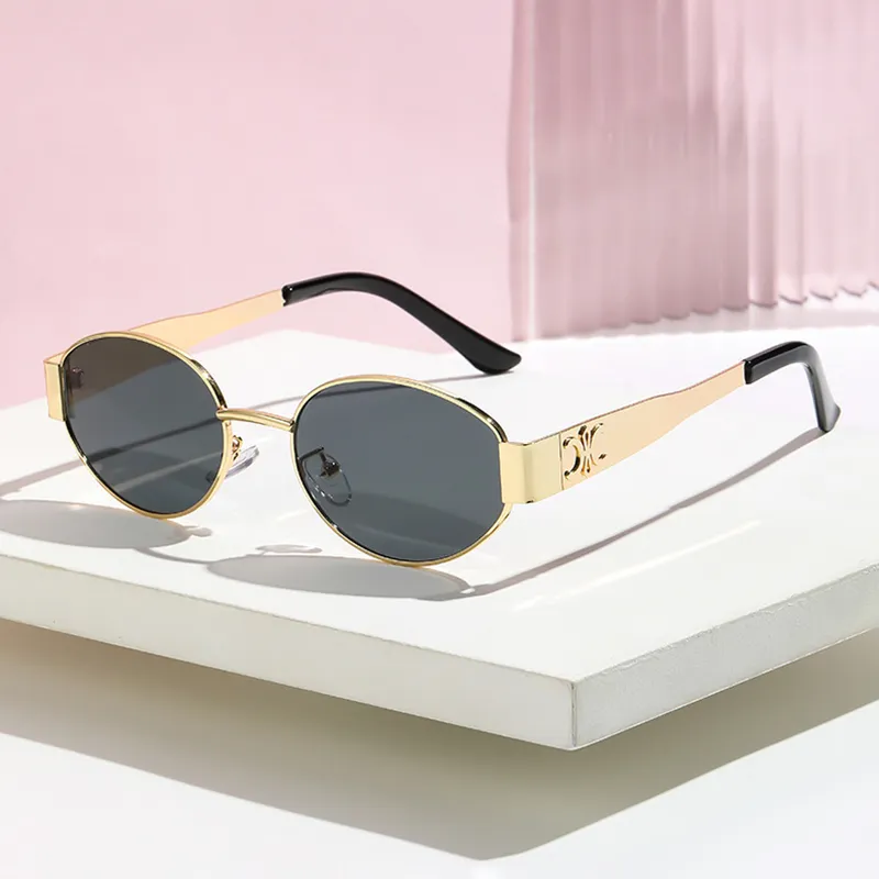 PRETTYALLUSION Alloy Oval Sunglasses Women's-3
