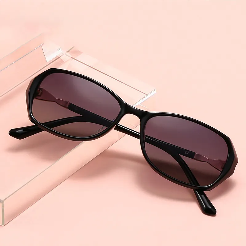 PRETTYALLUSION TR/Memory Plastic Alloy Irregular Shape Sunglasses Women's-4