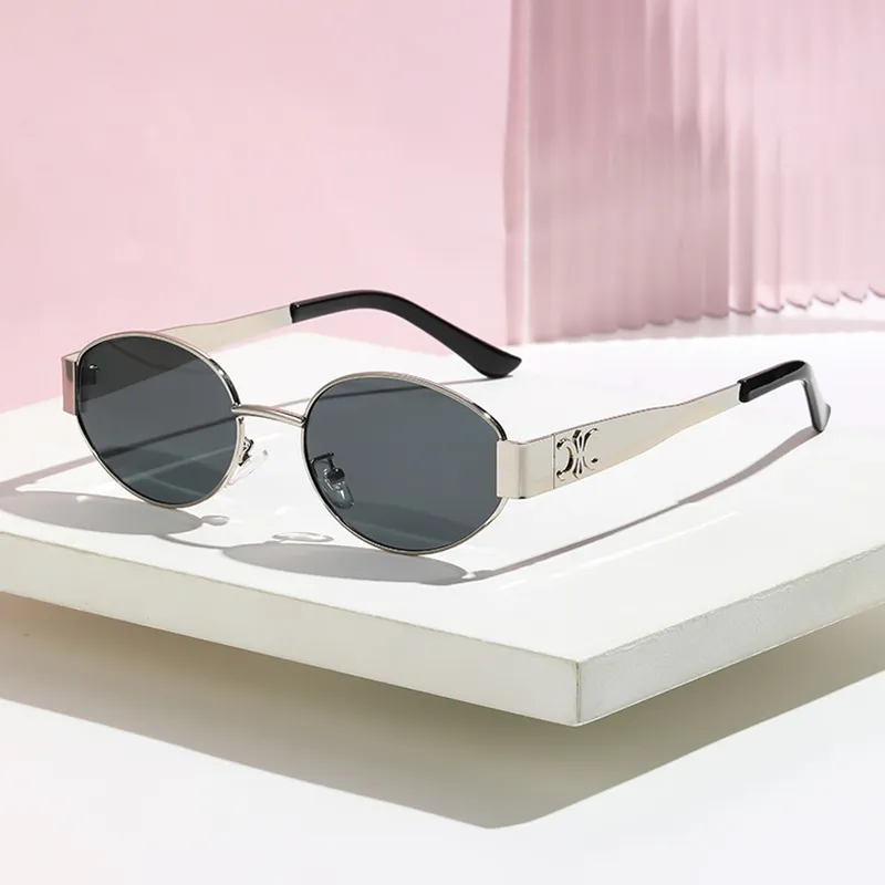 PRETTYALLUSION Alloy Oval Sunglasses Women's-4