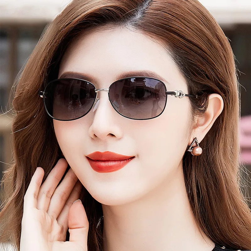 PRETTYALLUSION Metal Oval Sunglasses Women's-6