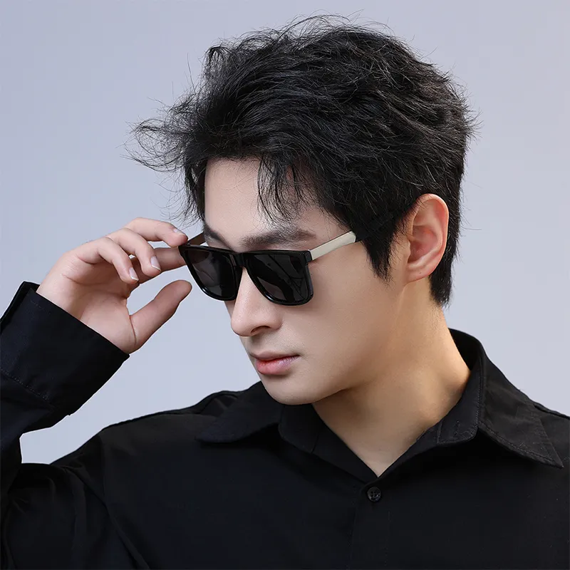 PRETTYALLUSION PC Metal Rectangular Sunglasses Men's-2