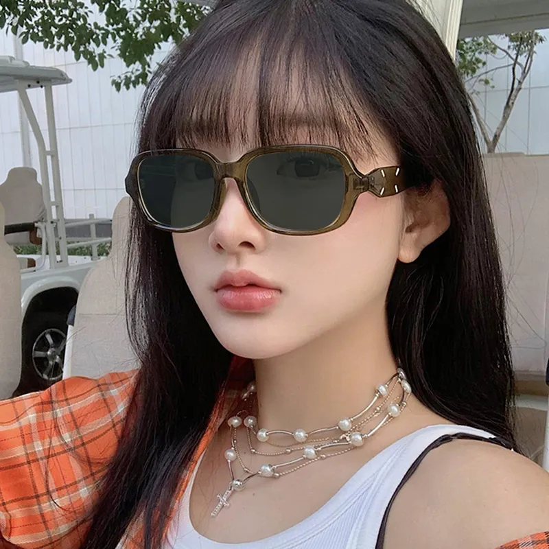 PRETTYALLUSION TR/Memory Plastic Square Sunglasses Unisex-10