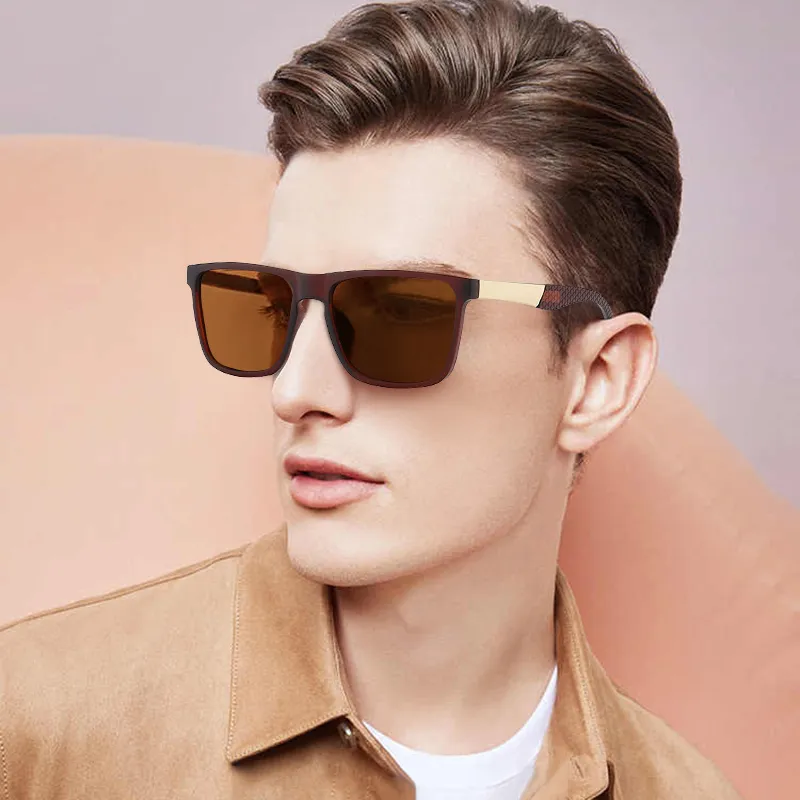 PRETTYALLUSION PC Metal Square Sunglasses Men's-1