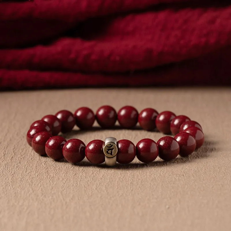 Fuxin Reconstructed Cinnabar Bracelets Unisex-1