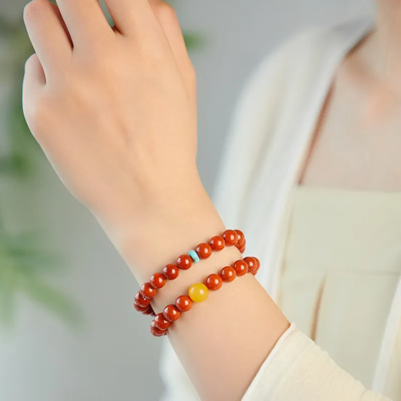 Fuxin Southern Red Agate Bracelets Women's-1