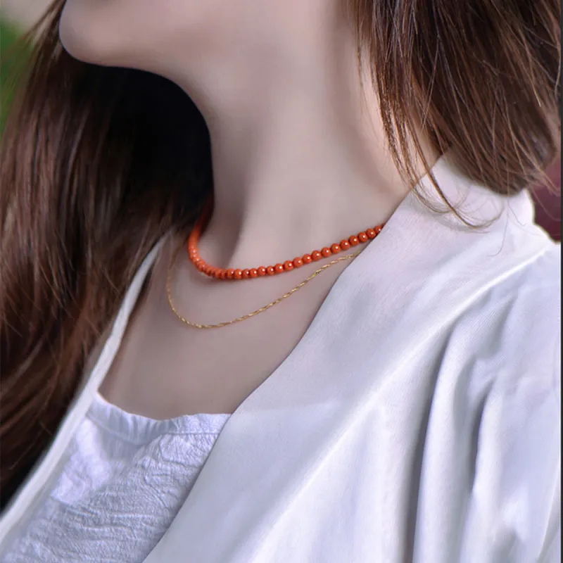 Fuxin Southern Red Agate Necklaces Women's-1