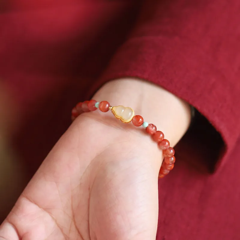 Fuxin Southern Red Agate Fine Jade Bracelets Women's-1