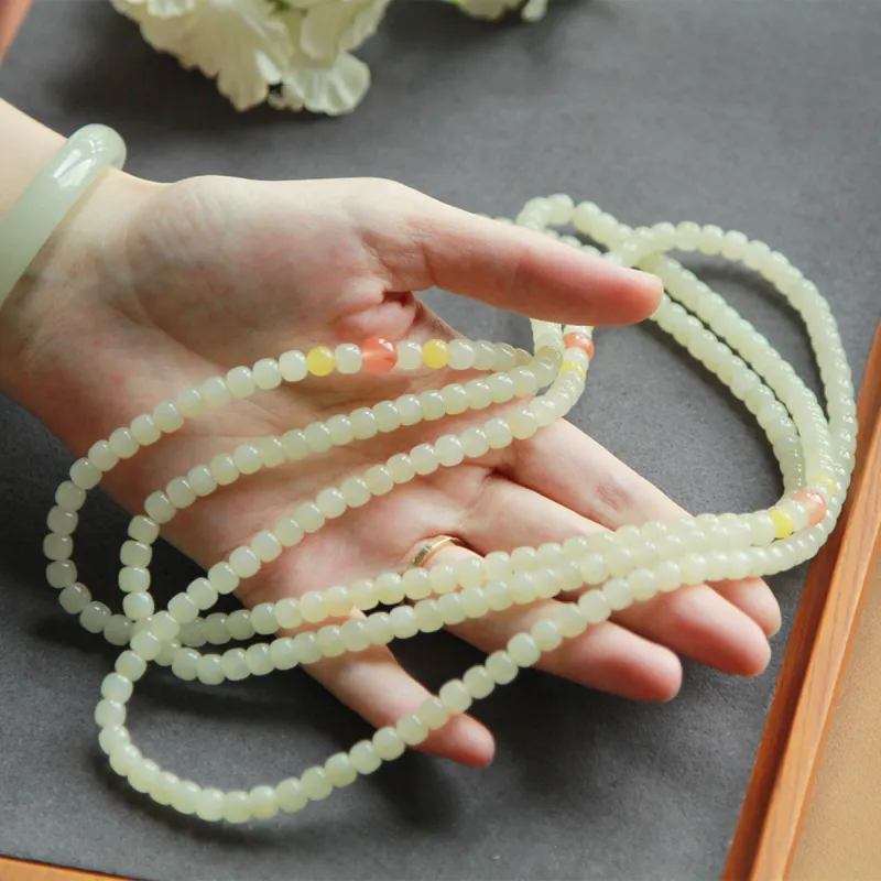 Fuxin Hetian Jade Bracelets Women's Pale Greenish White Jade-7