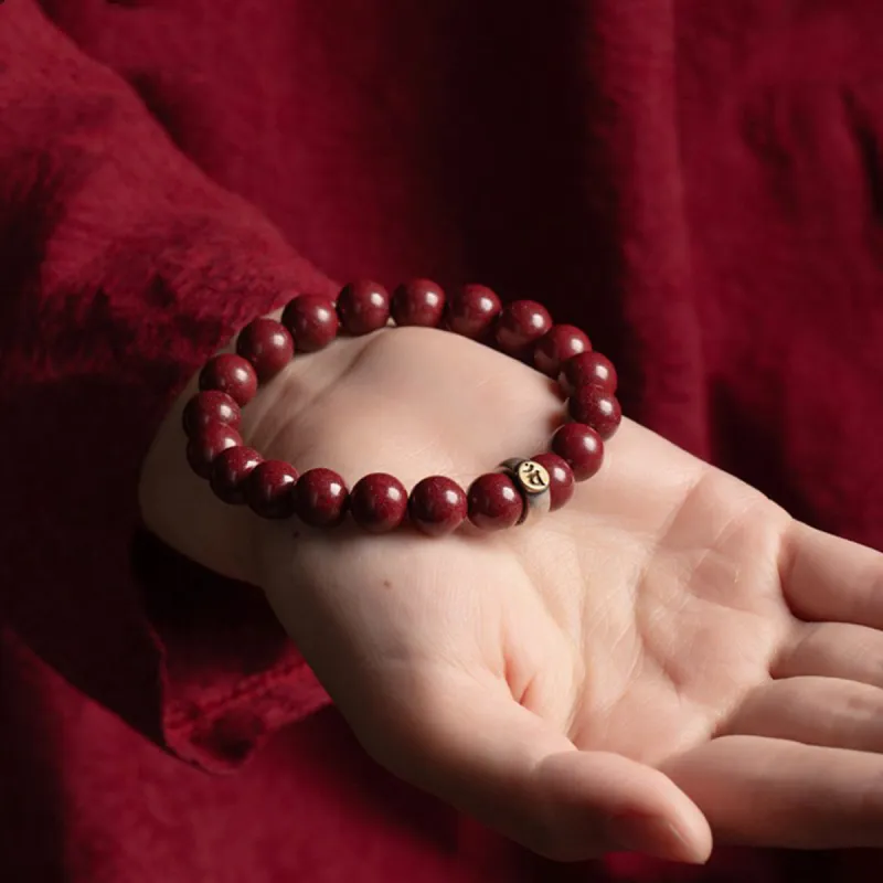 Fuxin Reconstructed Cinnabar Bracelets Unisex-2