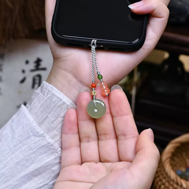 Fuxin Pendants White Jade/Pale Greenish White Jade Unisex-3