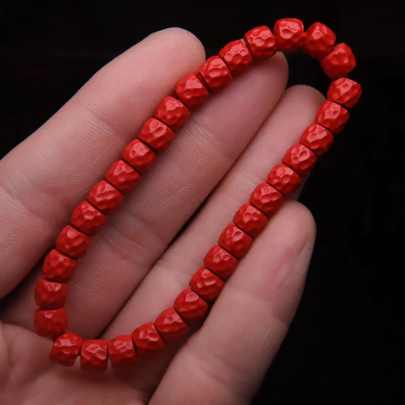 Fuxin Reconstructed Cinnabar Bracelets Unisex-3