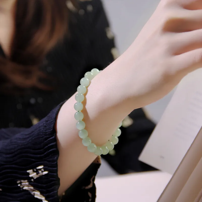 Fuxin Bracelets Pale Greenish White Jade Unisex-1