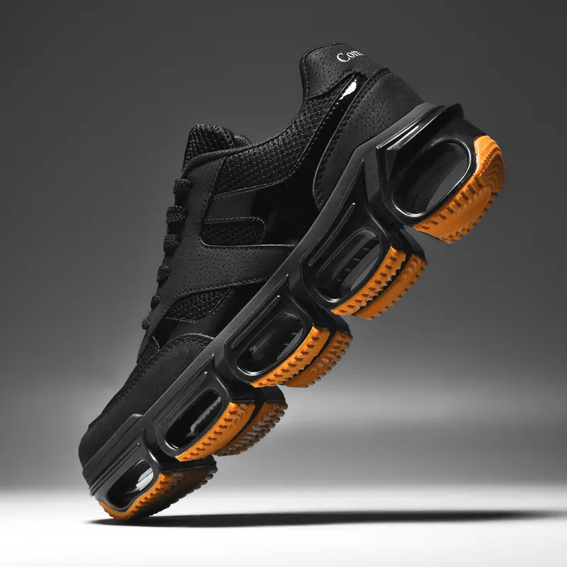 Comanier Cushioned Slip Resistant Breathable Height Increasing Low Top Casual Shoes Men's-6