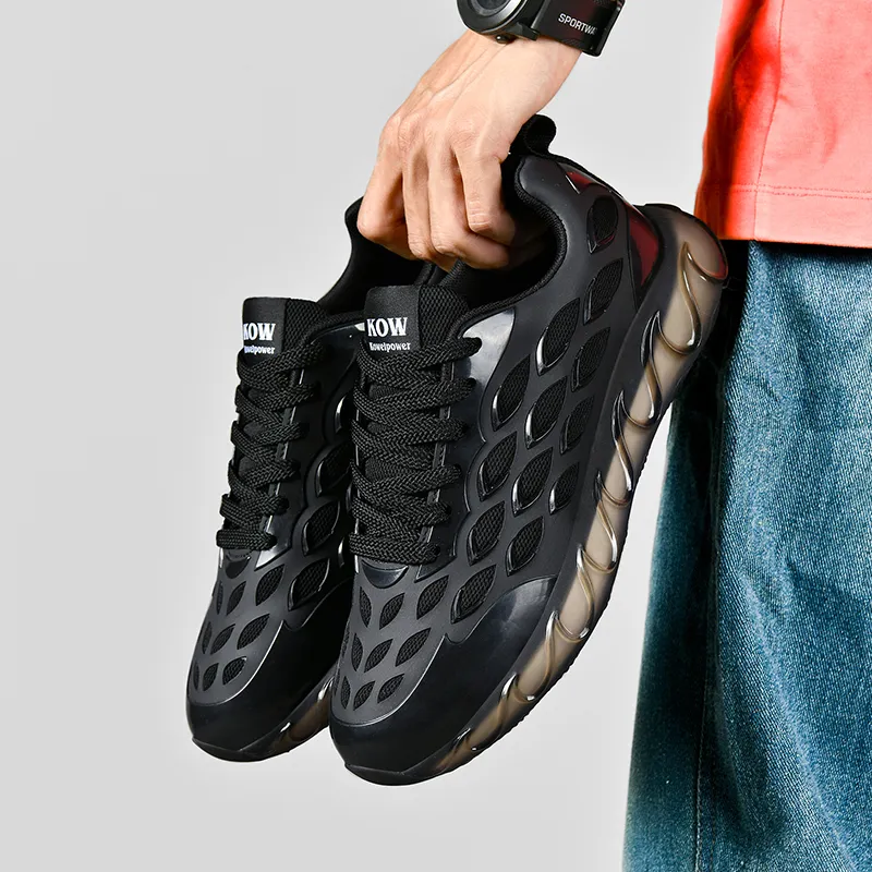 Comanier Shock Absorbing, Non Slip, Wear Resistant, Breathable And Lightweight Low Top Casual Shoes Men's Black-7