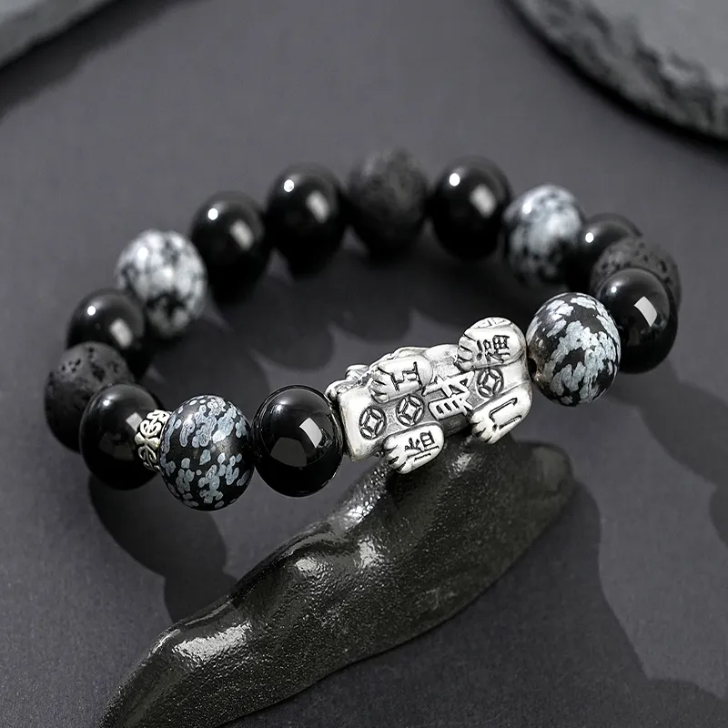 Hurry That Year Obsidian Bracelets Men's-3