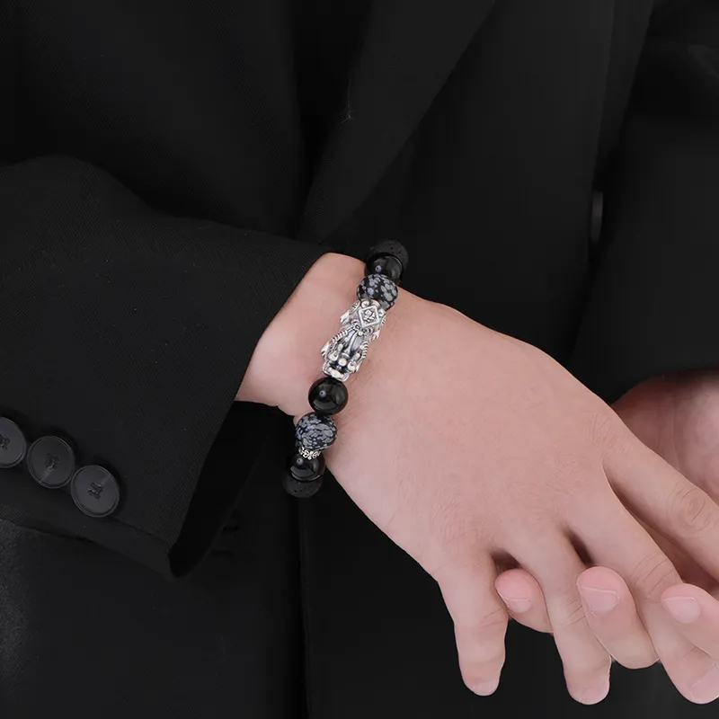 Hurry That Year Obsidian Bracelets Men's-4