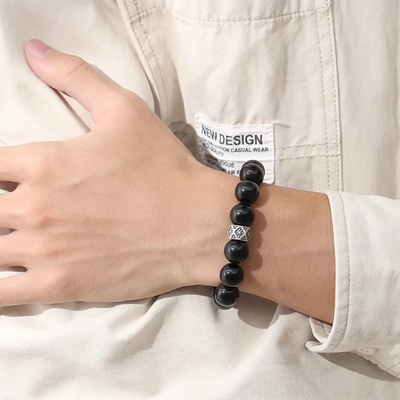 Hurry That Year Obsidian Jade Bracelets Men's-1