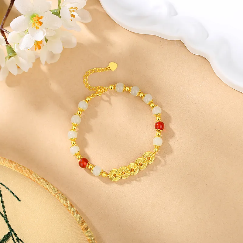 Hurry That Year Bracelets Pale Greenish White Jade Women's-3