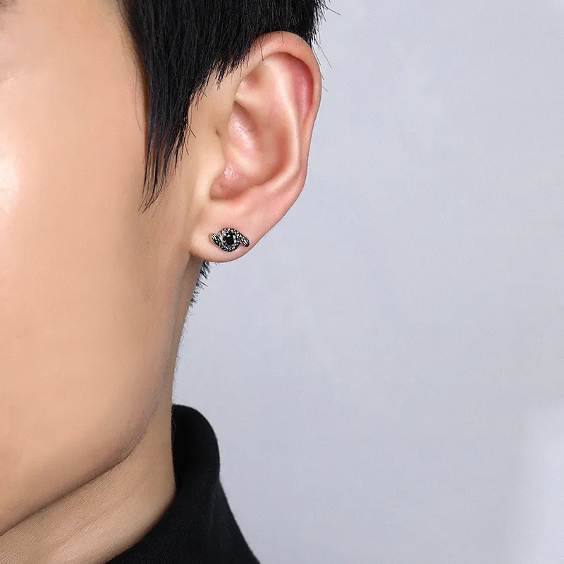 Hurry That Year S925 Silver Stud Earrings Men's-2