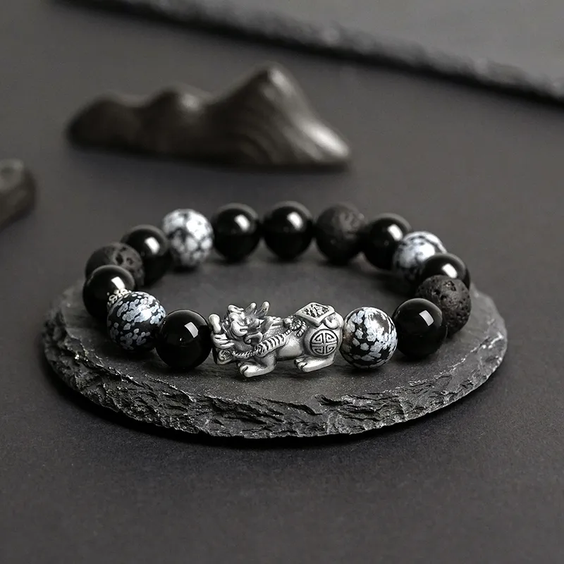 Hurry That Year Obsidian Bracelets Men's-1
