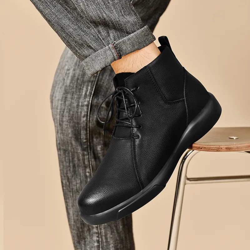 Laoks Ankle Boots Men Black-7